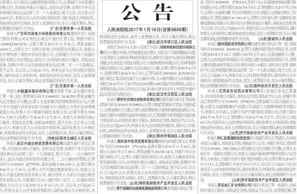 人民法院报公告