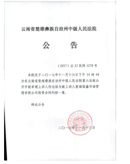 法院公告效果图