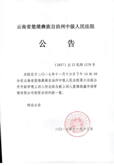 法院公告效果图