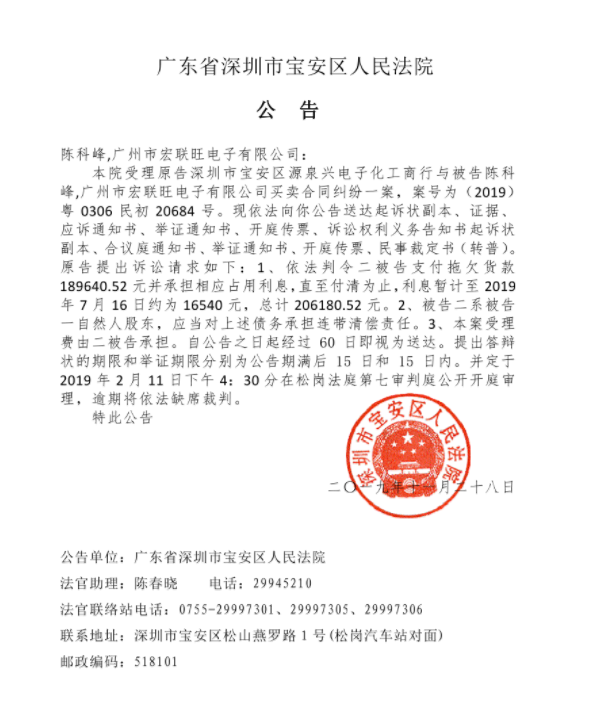 法院公告效果图
