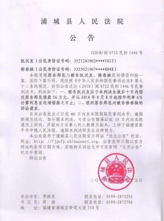 法院公告效果图2