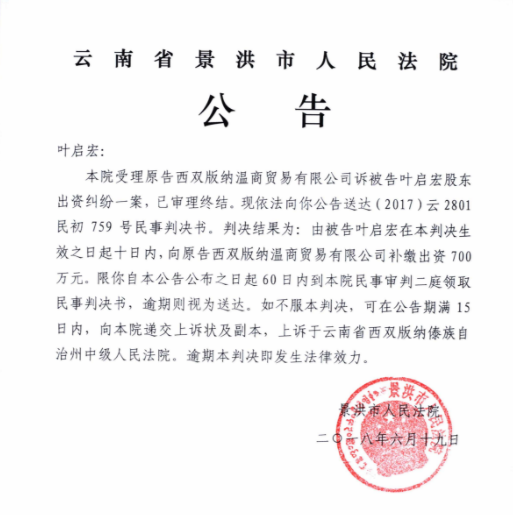 法院公告效果图